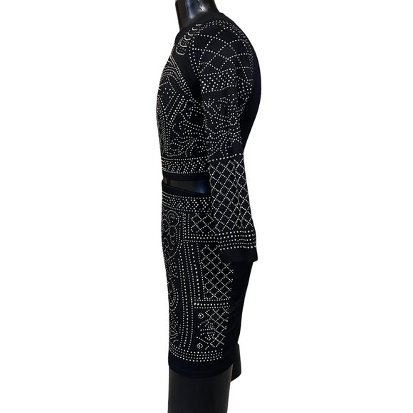 meaveor 2 Pieces Top Midi Studded Skirt Set For Kids Girls - Picture 4 of 12